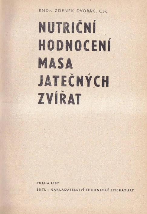 Nutriční hodnocení masa jatečných zvířat