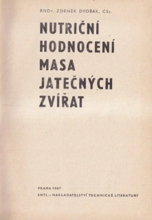 Nutriční hodnocení masa jatečných zvířat