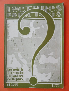 Francouzský časopis LECTURES POUR TOUS, 1919