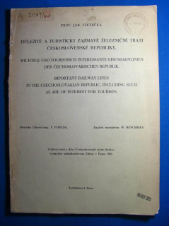 Důležité a turisticky zajímavé železniční trati 1931