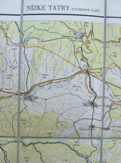 MAPA NÍZKÉ TATRY  (VÝCHODNÁ ČASŤ)