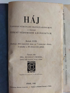 Háj, ročník XVIII., 1941