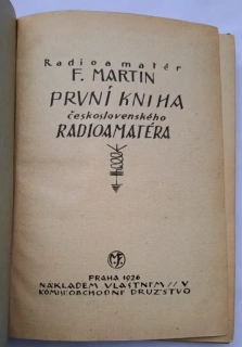 Radioamatér první kniha československého radioamatéra (1926)