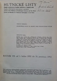 Hutnické listy 1952 (7. ročník)