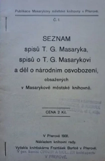 Seznam spisů T.G. Masaryka, spisů o T.G. Masarykovi a děl o národním osvobození (1931)