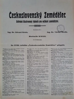 Československý zemědělec 1936 (XVIII. ročník)