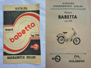 Moped BABETTA typ 210 -  katalóg náhradných dielov ! ND motocykl motor