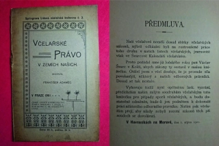 VČELAŘSKÉ PRÁVO V ZEMÍCH NAŠICH 1901dějiny včelařství zákon med včela