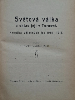 Světová válka a její ohlas v Turnově